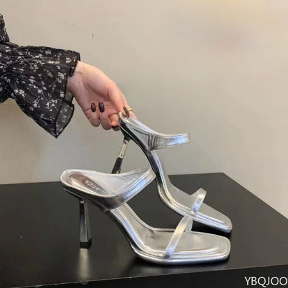 Square Toe Strappy High Heel Sandals