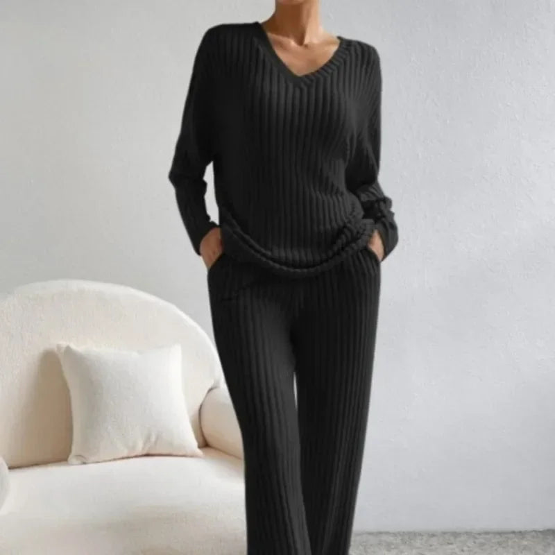 Ribbed Knit Lounge Set