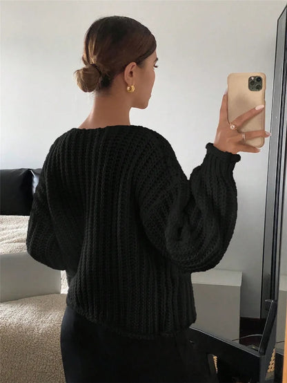 Chunky Knit Button-Front Cardigan
