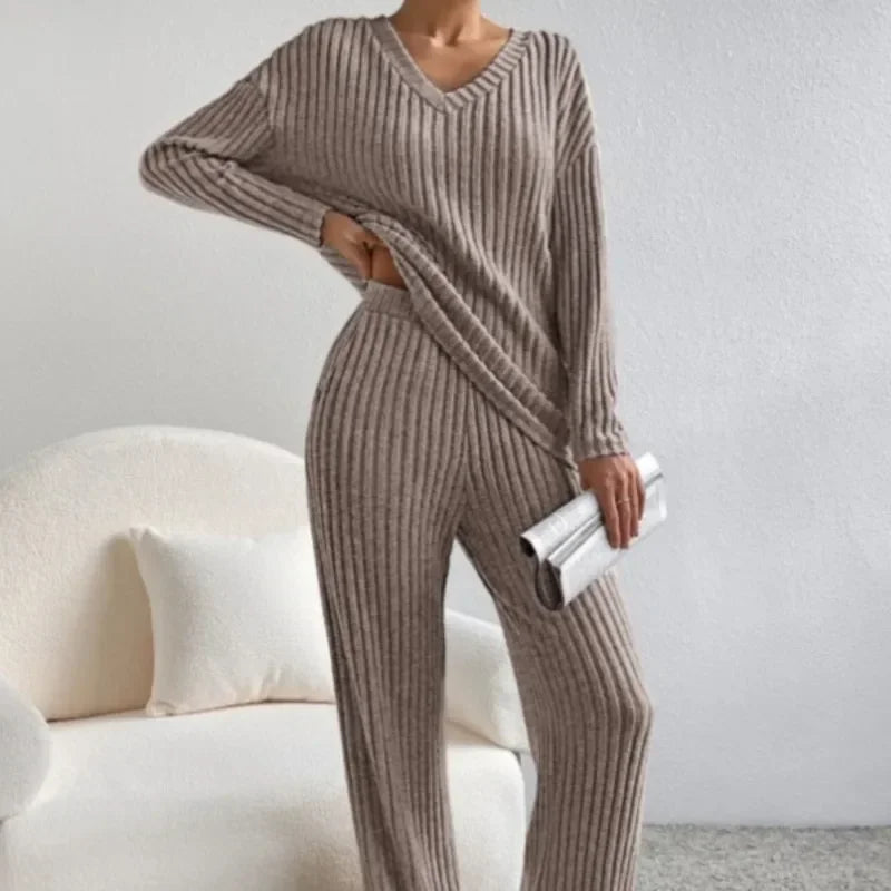 Ribbed Knit Lounge Set