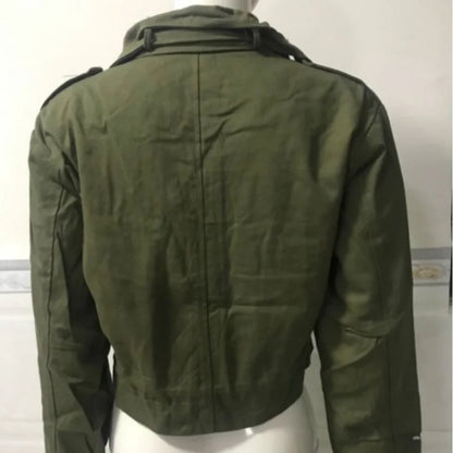 Utility Cropped Zip-Up Jacket