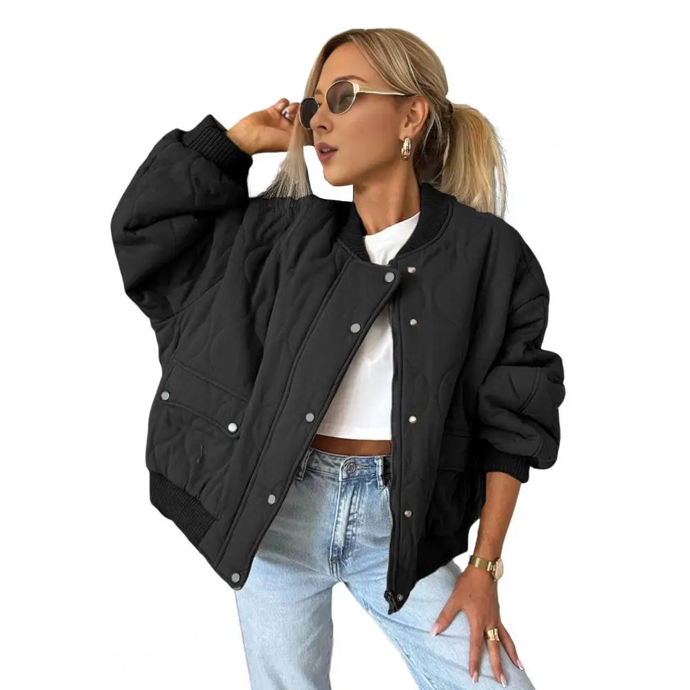 Oversize Quilted Bomber Jacket