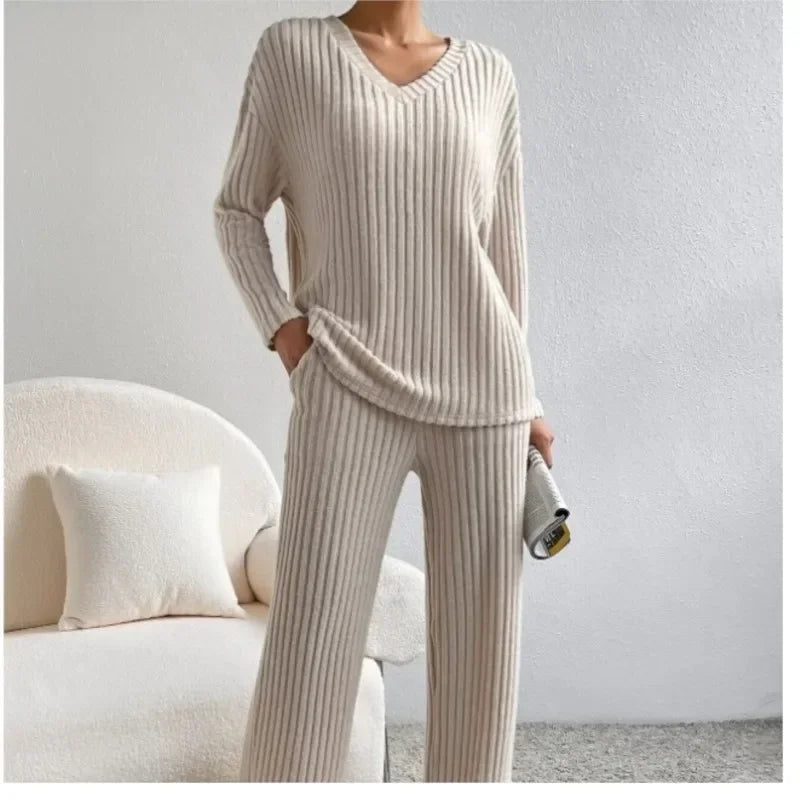 Ribbed Knit Lounge Set