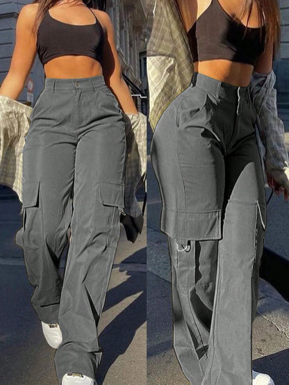 High-Waisted Cargo Pants