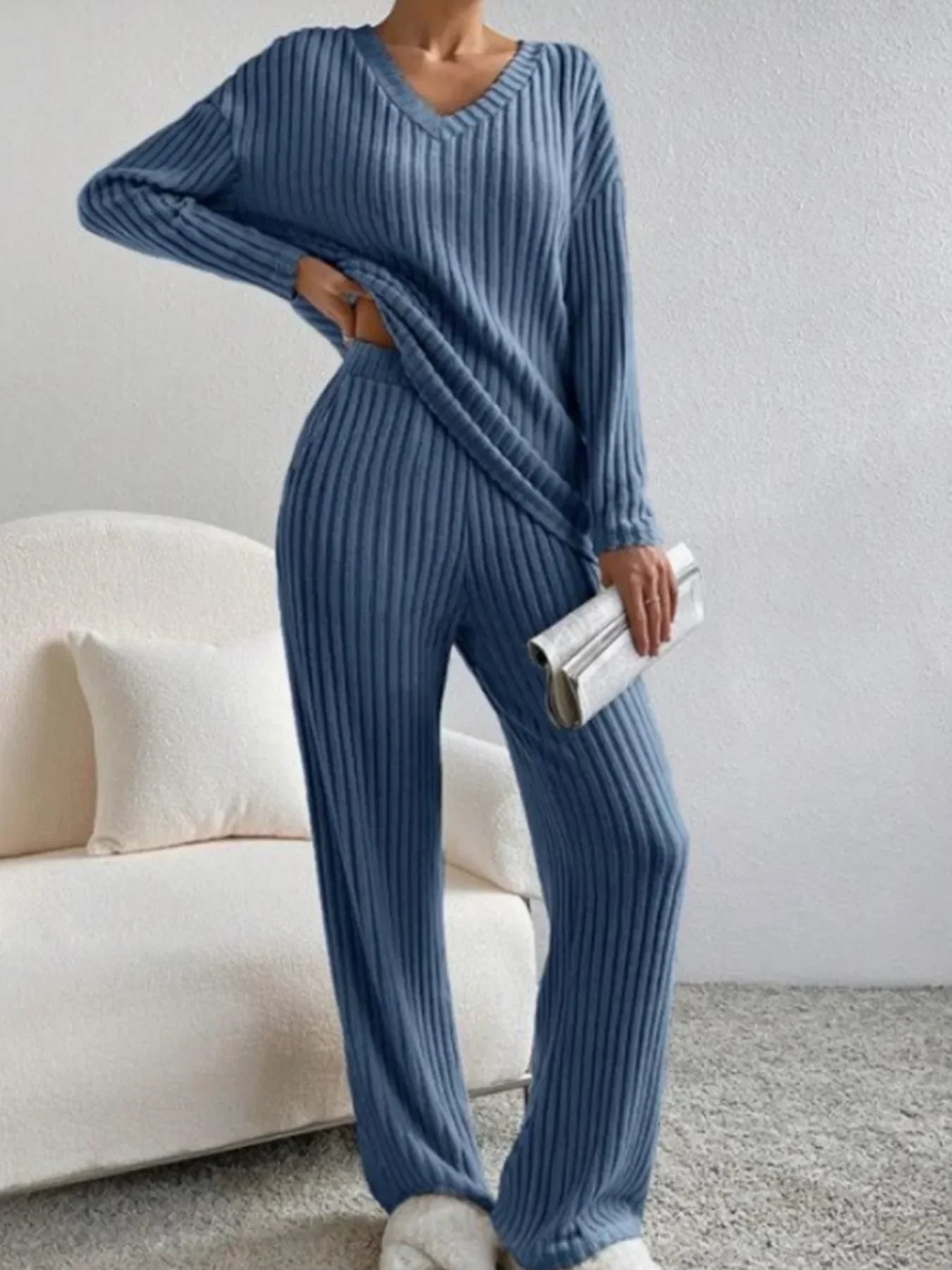 Ribbed Knit Lounge Set