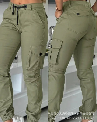 Khaki Slim-Fit Cargo Jogger Pants
