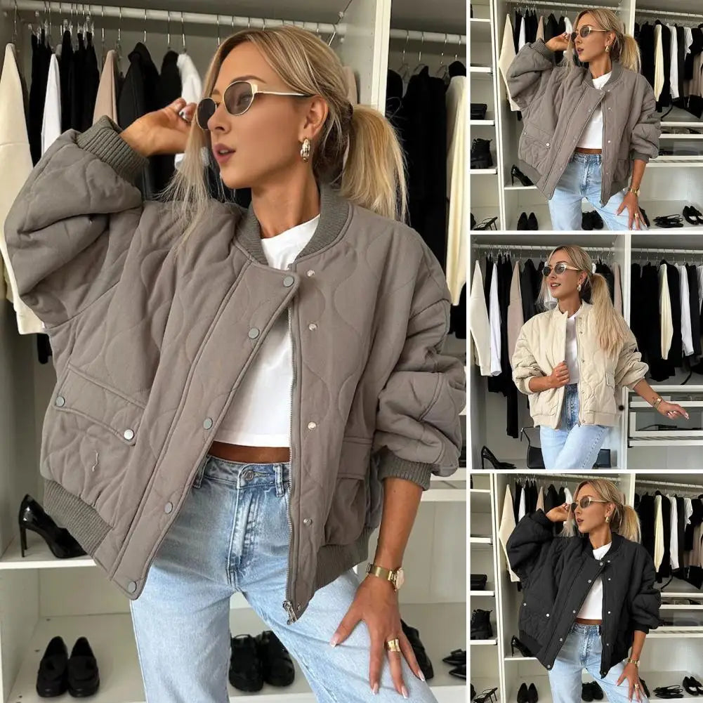 Oversize Quilted Bomber Jacket