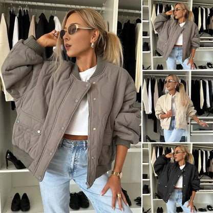 Oversize Quilted Bomber Jacket