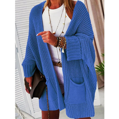 Knit Open-Front Cardigan with Pockets