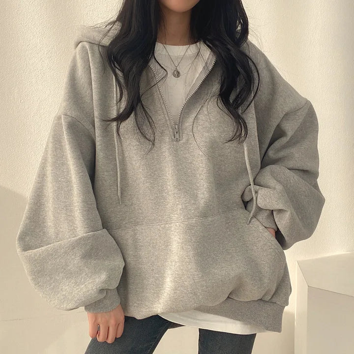 Oversized Half-Zip Hoodie