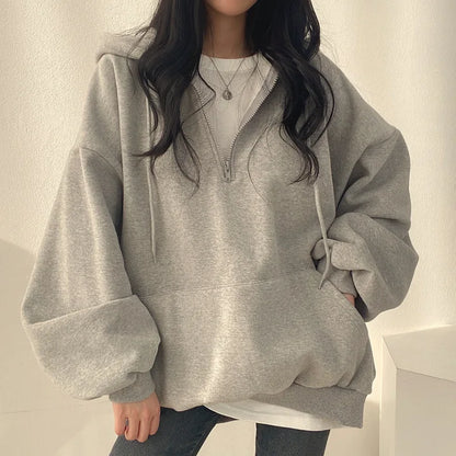 Oversized Half-Zip Hoodie