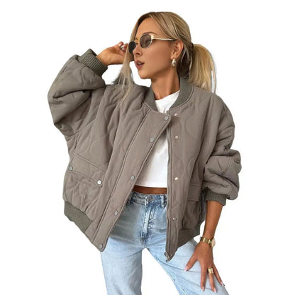 Oversize Quilted Bomber Jacket