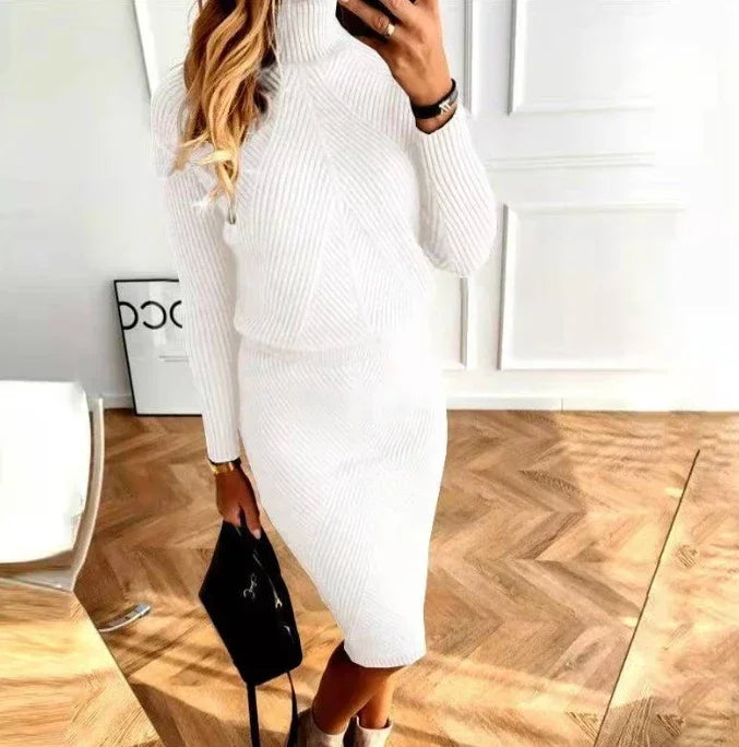 Ribbed Knit Sweater & Skirt Set