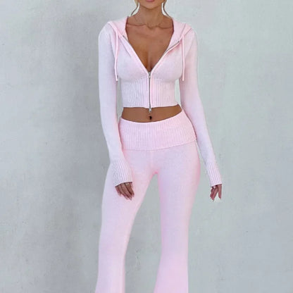 Flare Zip-Up Hoodie Lounge Set