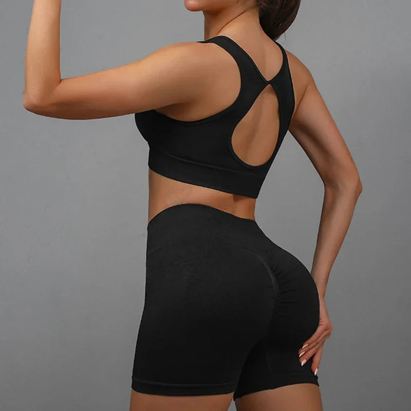 Seamless Sports Bra & Shorts Yoga Set