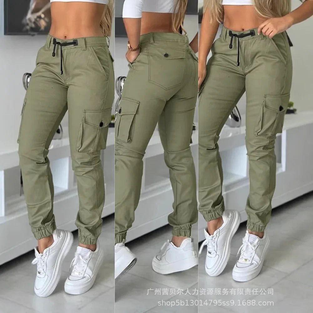 Khaki Slim-Fit Cargo Jogger Pants