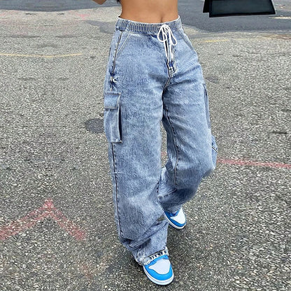 Baggy Drawstring Cargo Jeans