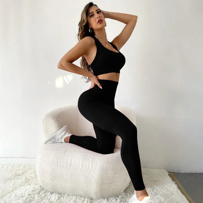 Seamless Sports Bra & High-Waist Leggings Set