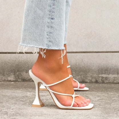 Strappy Sculpted Heel Sandals