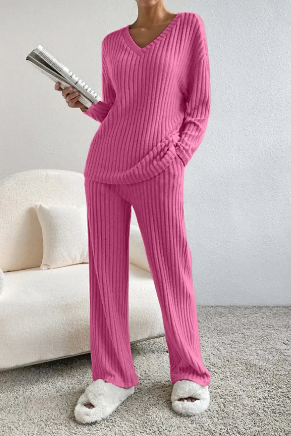 Ribbed Knit Lounge Set