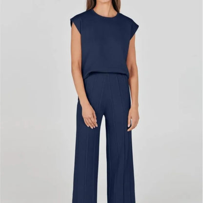 Women’s Sleeveless Top & Wide-Leg Pants Two-Piece Set