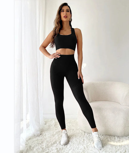 Seamless Sports Bra & High-Waist Leggings Set