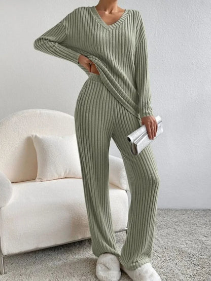 Ribbed Knit Lounge Set